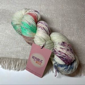 NWT
Republic of wool Hand
Dyed Yarn. Indie dyed yarn. 
Color - Dress Up